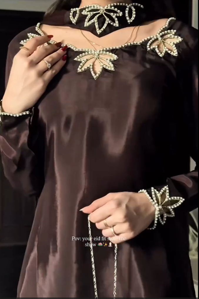 Coffee Brown Embroidered Kurta Palazzo Set with Dupatta