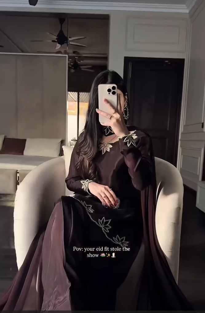 Coffee Brown Embroidered Kurta Palazzo Set with Dupatta
